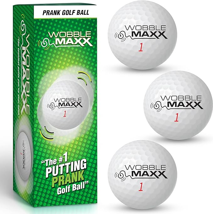 laughing smith 3 pack prank golf balls wobble maxx unputtable with realistic design  ‎laughing smith