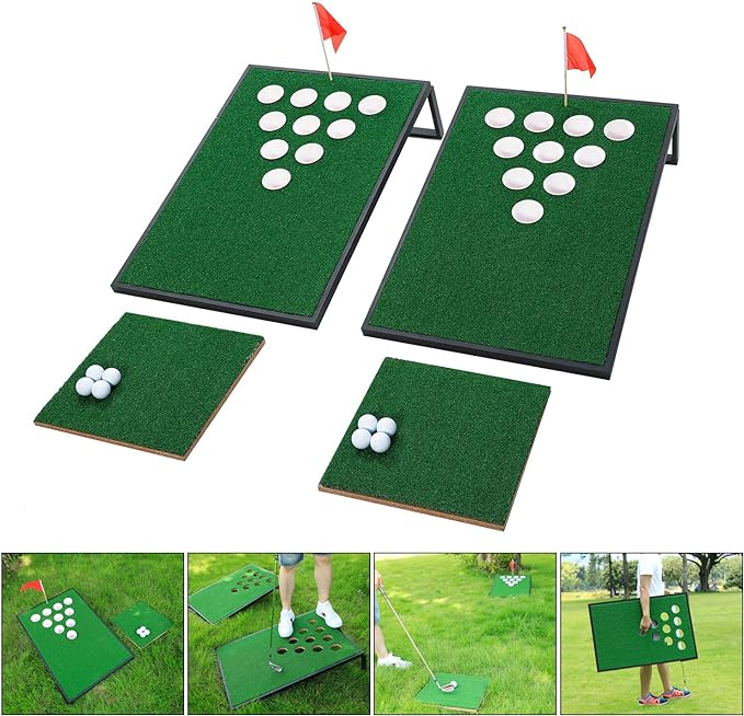 oofit golf cornhole game set combined pong game chipping yard game boards  ?oofit b08nst3blx