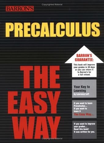 precalculus the easy way 7th edition lawrence leff m.s. 0764128922, 978-0764128929