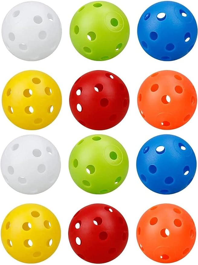 ‎wekje 12 pack practice golf balls plastic or golf practice balls realistic feel and limited flight 42mm