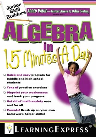 algebra in 15 minutes a day 1st edition learningexpress llc editors 1576856739, 978-1576856734