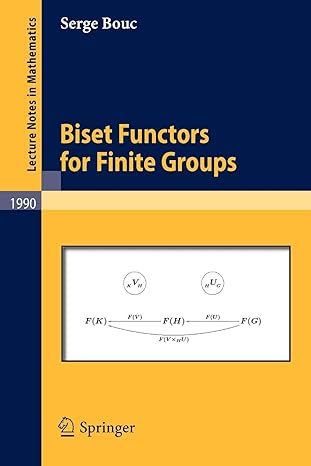 biset functors for finite groups 1st edition serge bouc 364211296x, 978-3642112966
