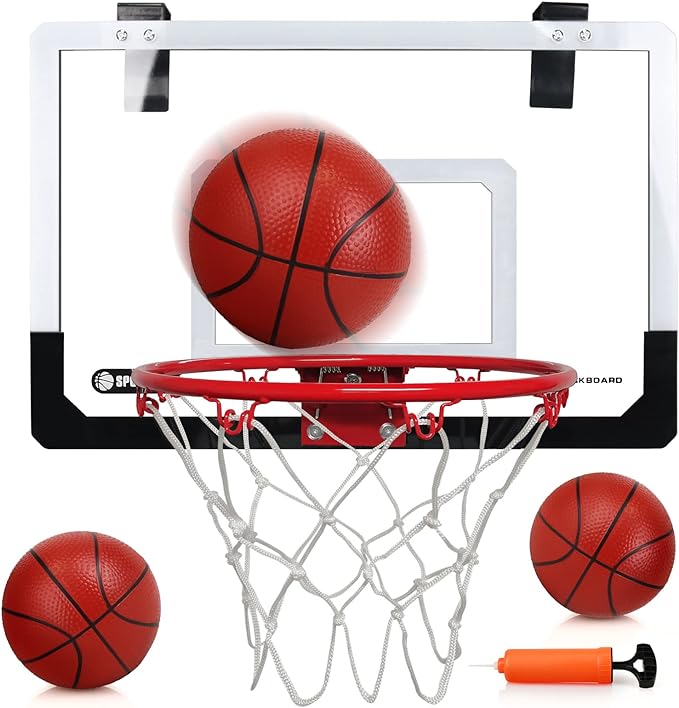 ‎atufare mini basketball hoop set with 3 small replacement basketballs over the door  ‎atufare b0bz4l6gg3