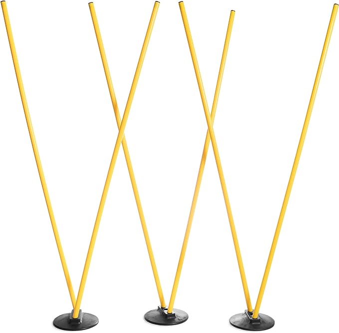 crown sporting goods 6 agility poles with 3 bases highly visible yellow poles soccer and football  ‎crown