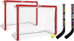 sklz pro mini indoor miniature hockey set includes 2 goals 2 sticks and 1 foam ball  ?sklz b08kk1w5s2