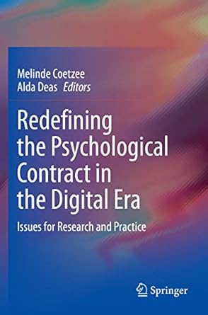 redefining the psychological contract in the digital era issues for research and practice 1st edition melinde
