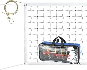 atinus volleyball net outdoor heavy duty for backyard 32 ft x 3 ft portable with steel wire  ‎atinus