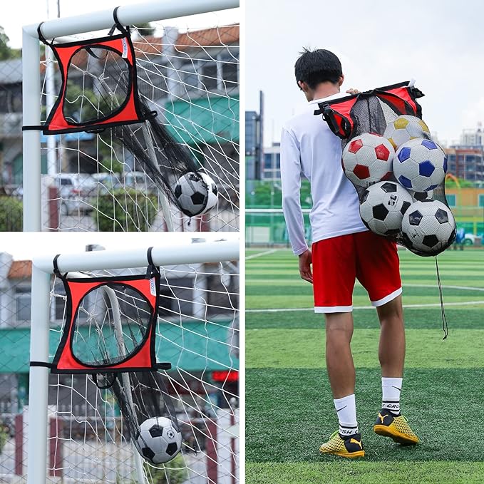 ‎kudomax soccer goal 3 in 1 top bins target goal and soccer ball bag multi sport target net  ‎kudomax