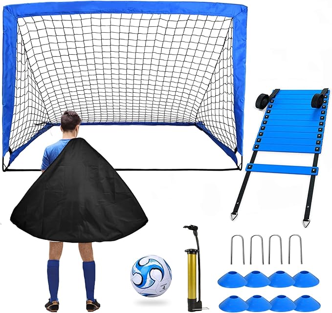 ?mizikuson kids soccer goals for backyard portable soccer nets pop up soccer goals traning equipment 