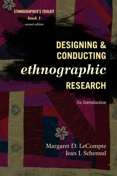 designing and conducting ethnographic research an introduction 2nd edition lecompte/schensul, jean j