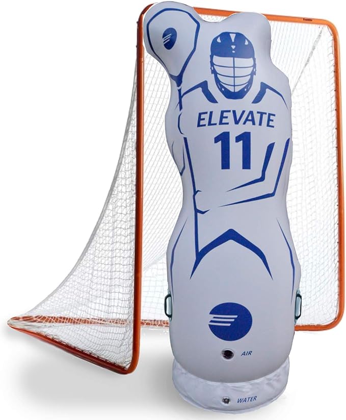 elevate inflatable lacrosse goalie shot blocker and dodging dummy and shoot with this new lacrosse 