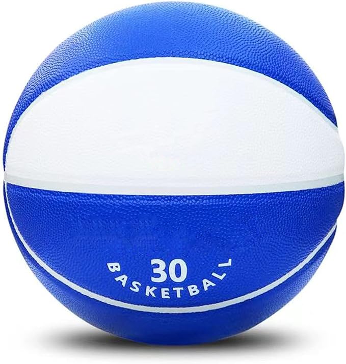 ‎shchy white and blue color matching basketball white warp groove moisture absorption standard size 7 