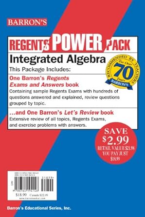regents power pack integrated algebra this package includes 1st edition lawrence s leff m s 0764194143,