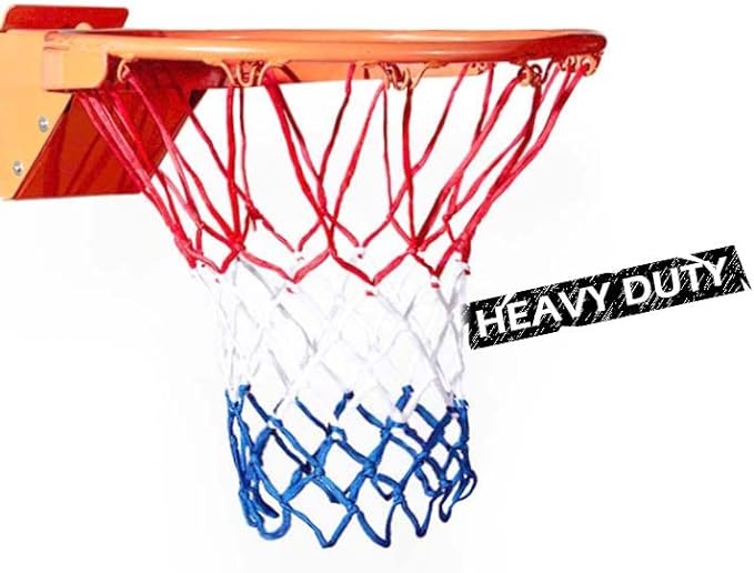 ?ykimok basketball net replacement professional all weather anti whip color never fade 21 inches standard 12
