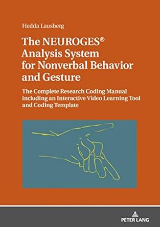 the neuroges analysis system for nonverbal behavior and gesture new edition lausberg 363177172x,