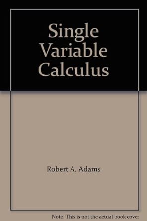 single variable calculus 5th edition robert a adams 0201798050, 978-0201798050