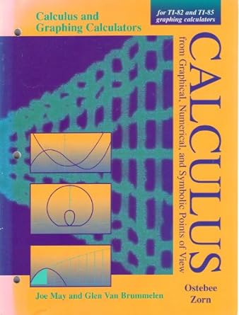 calculus and graphic calculators calculus from graphical numerical and symbolic points of view 1st edition