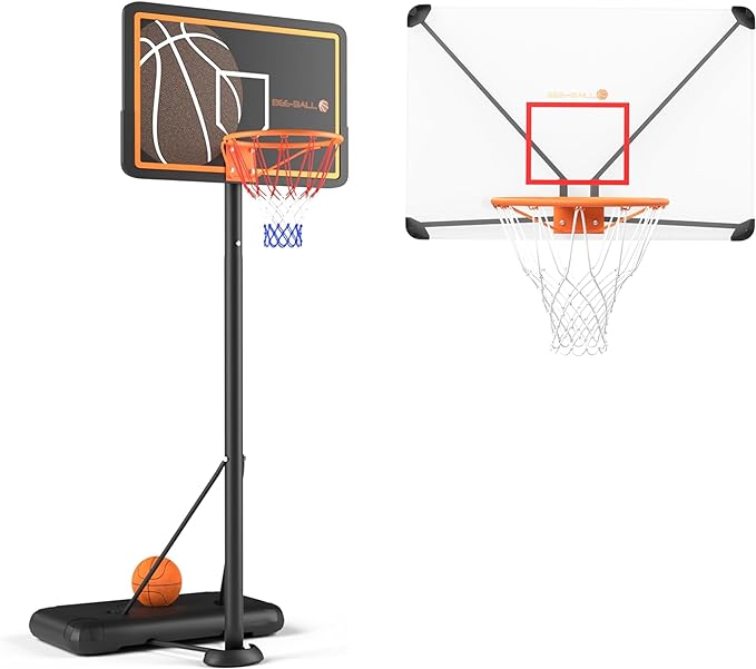 bee ball basketball hoop and wall mount backboard for outdoor portable basketball hoop  ?bee-ball b0cn3393bv
