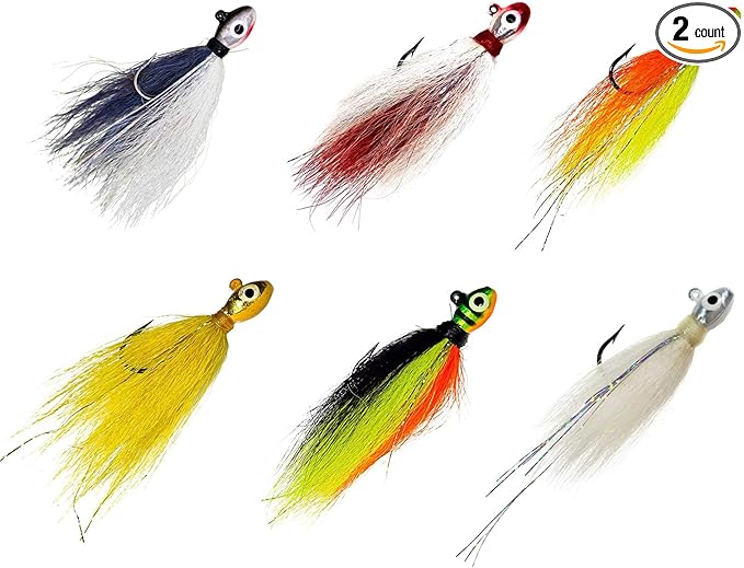 charlie s worms pompano bucktail jig 1/4oz 3/8oz hand tied fishing lure freshwater saltwater  charlie s worms