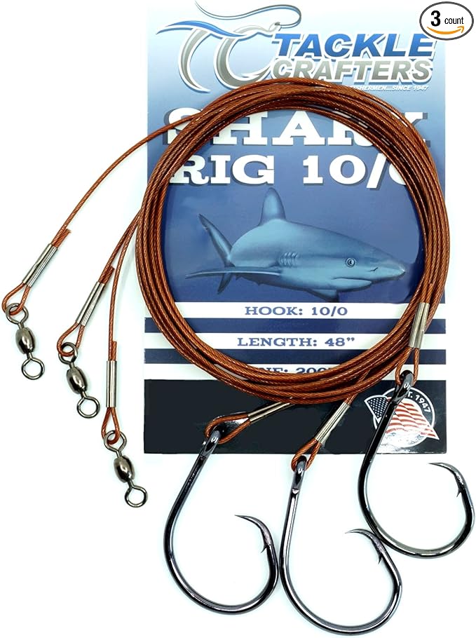 tackle crafters shark rig circle hook saltwater fishing gear and tackle 3 pack  ‎tackle crafters b084c1pz22