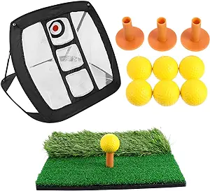 Happyyami 2 Sets Golf Practice Set Green Toy Putting Turf Outdoor Accessories 71X71X50CM