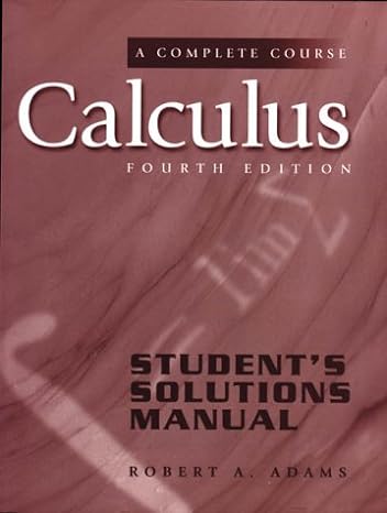 calculus complete course students soultions manual 4th edition robert a  adams 0201519046, 978-0201519044