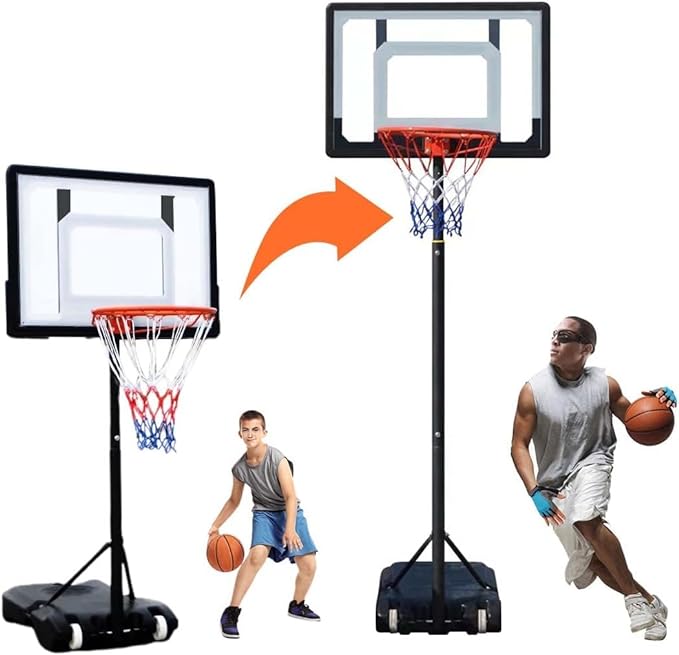 ‎wrzbest portable basketball hoop goal system height adjustable goal for kids adults indoor outdoor 