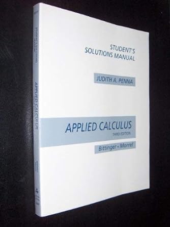 applied calculus 3rd edition marvin l bittinger 0201529882, 978-0201529883