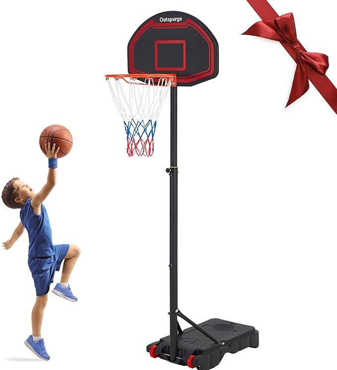 Outspurge Basketball Hoop ‎Opaque Basketboard Portable 5 5Ft-8 2Ft 5 Height