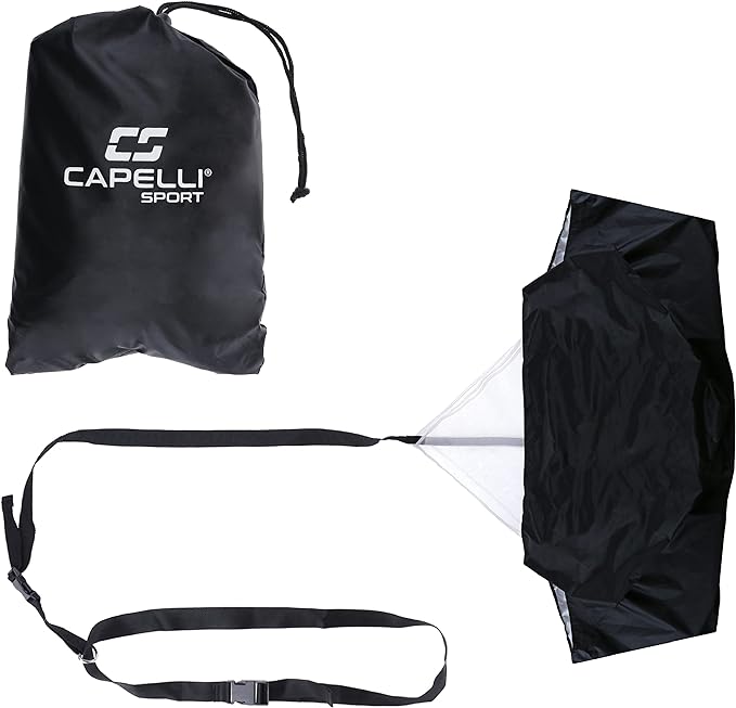 capelli sport running parachute resistance training speed chute with carry bag black 54 inch  ‎capelli