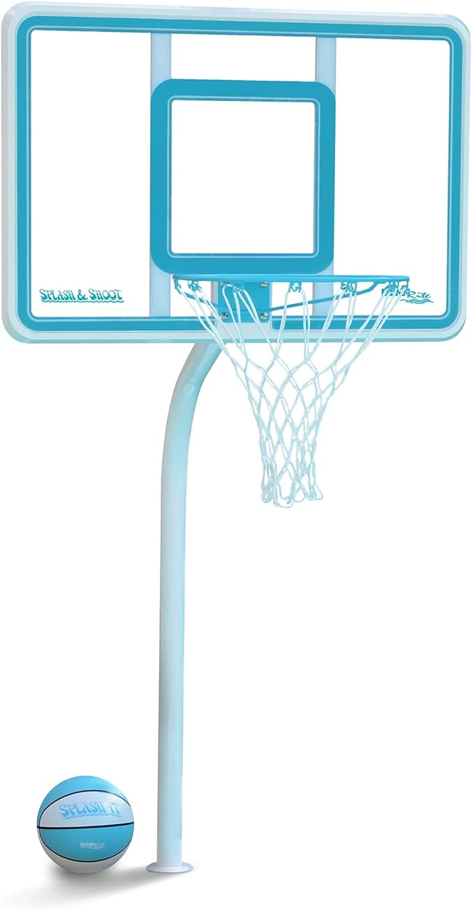 dunn rite products deck shoot poolside deck mounted basketball hoop set choose white or clear  dunn rite