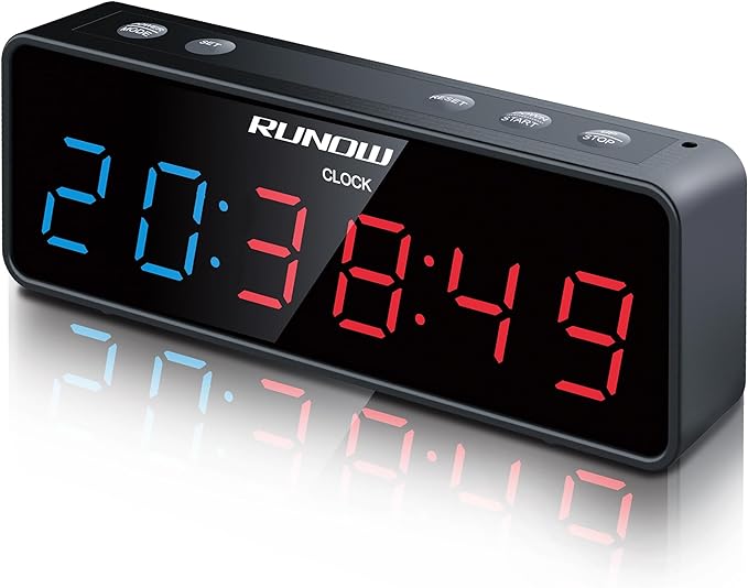 runow portable gym timer workout clock for home gym with built in powerful magnet interval timer  runow