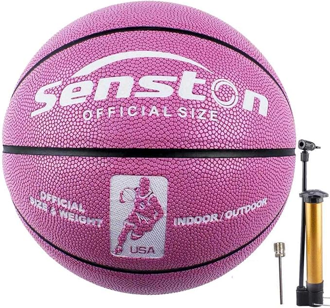 senston women basketball size 6 28 5 for girls womens outdoor/indoor/street 28 5 with pump  ‎senston