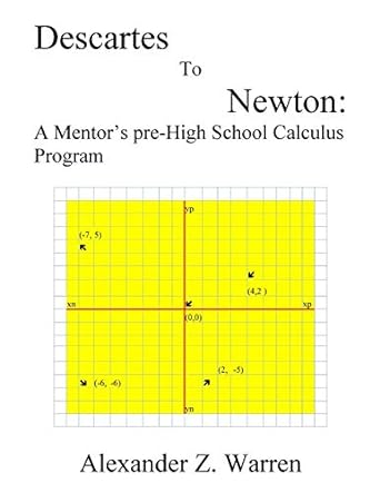 descartes to newton a mentors pre high school calculus program 1st edition alexander z warren 1508551022,