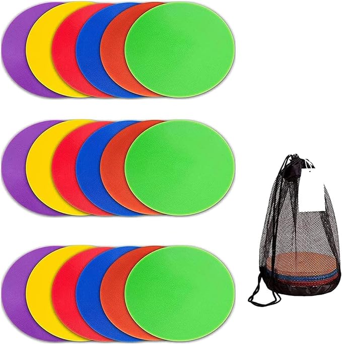 roujiatk 9 poly vinyl spot markers non slip rubber agility markers flat field cones speed agility training