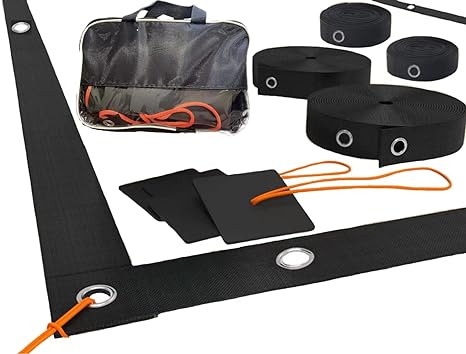 iqstrp heavy duty beach volleyball lines for sand portable 2 inch webbing set for outdoor plus sand anchors