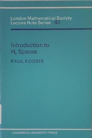 introduction to hp spaces 1st edition paul koosis 0521231590, 978-0521231596