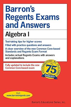regents exams and answers algebra i 1st edition gary m rubinstein m s 1438006659, 978-1438006659