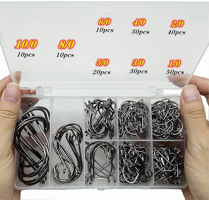 damidel 200pcs/box size 10/0 to 1/0 strong octopus fishing hooks strong/sturdy 10/0 8/0 6/0 5/0 4/0 3/0 2/0