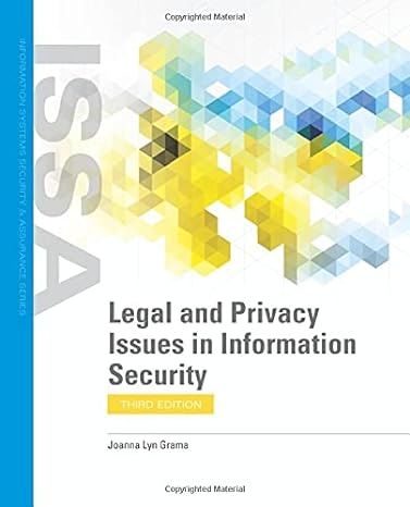 legal and privacy issues in information security 3rd edition joanna lyn grama 1284207803, 978-1284207804
