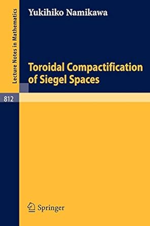 toroidal compactification of siegel spaces 1st edition y namikawa 3540100210, 978-3540100218