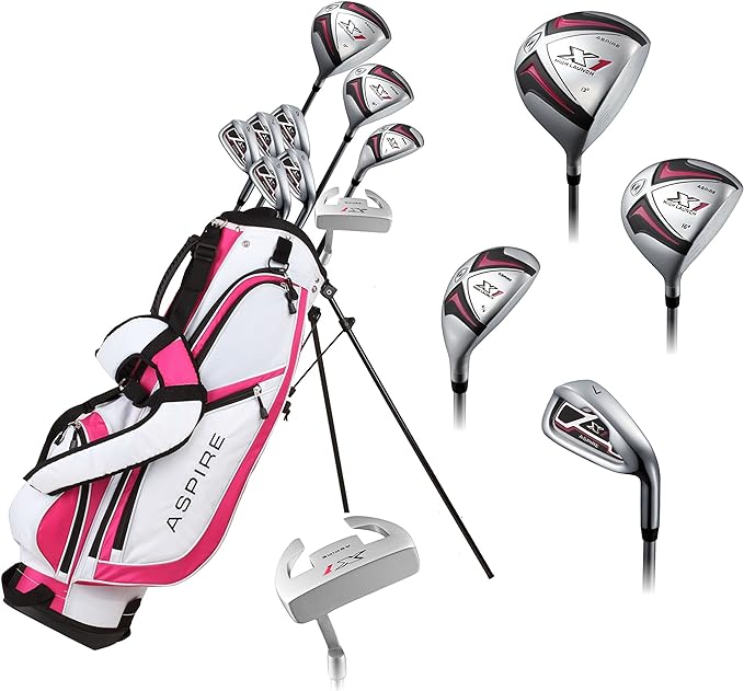 aspire pink right handed golf club set for petite ladies  ‎aspire b07c7kt33n