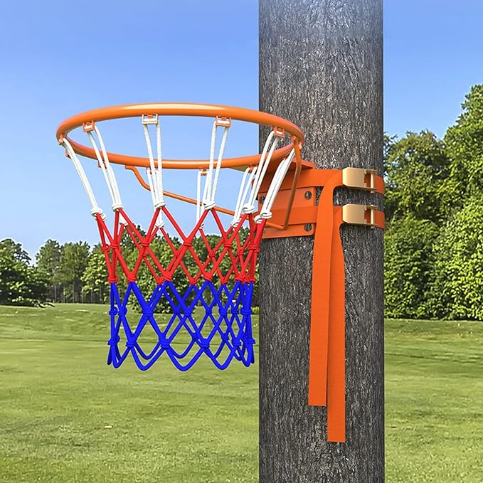 basketball hoop wall mounted outdoor tree pole basketball rim toy for kids adult portable basketball goal set