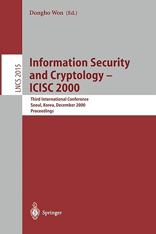 information security and cryptology icisc 2000 third international conference seoul korea december 8 9 2000