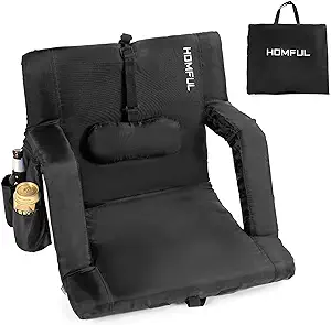 homful wide 25 /21 stadium seats for bleachers with lumbar and back support portable folding reclining