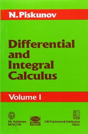 differential and integral calculus volume i 1st edition piskunov 8123904924, 978-8123904924