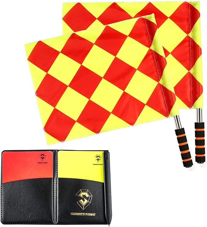 shinestone soccer referee flag sports match football linesman flags with case referee equipment 2 designs 02 