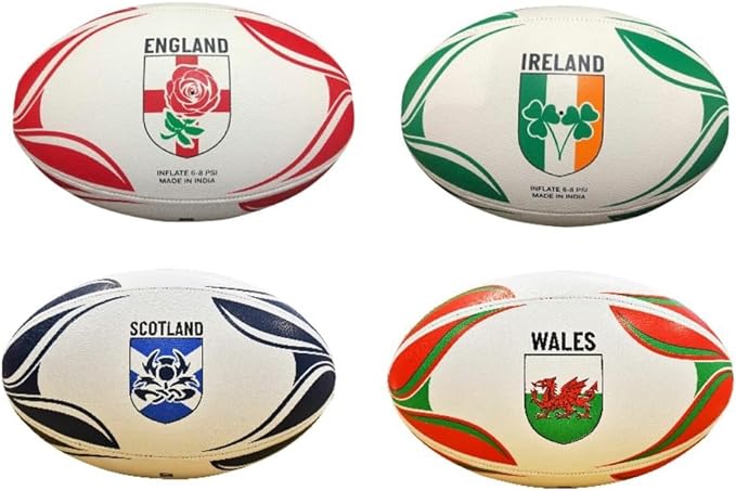 onlysportsgear international country themed rugby ball ireland 4 panel size 5 all weather rubber rugby ball 