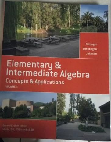 elementary and intermediate algebra volume i 6th edition ellenbogen johnson bittinger 1269311093,