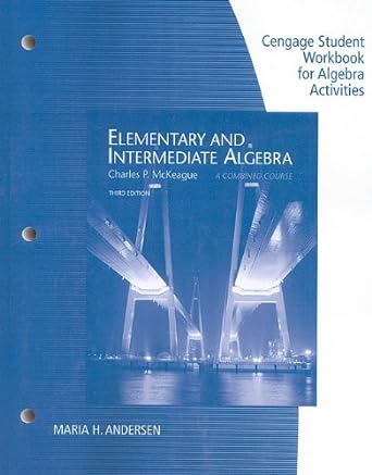 cengage student workbook for algebra activities elementary and intermediate algebra 3rd edition maria h